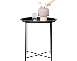 QUVIO Ronde salontafel Noah - Staal - Rond - Ø47cm - Zwart