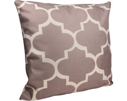 QUVIO Sierkussen retro - Gevuld - Sierkussens voor binnen - kussentjes bank - Kussentjes - Sierkussens vierkant - Gevulde sierkussens - Sierkussens beige - Figuren sierkussens - Sierkussens - Polyester - 45 x 45 cm - Beige en bruin
