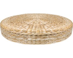 QUVIO Stro kussen / Yoga kussen / Sierkussens / Meditatiekussen / Decoratie - Diameter 40 cm