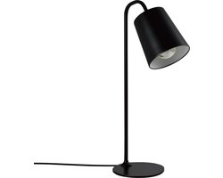 QUVIO Tafellamp retro - Lampen - Leeslamp - Nachtkastlamp - Verlichting - Slaapkamer - Tafellampen - Bedlamp - Design - E27 Fitting - Voor binnen - Met 1 lichtpunt - Netstroom - Metaal - 16 x 57 cm (dxh) - Zwart