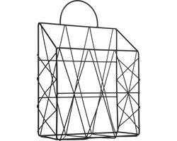 QUVIO Tijdschriftenhouder voor wandmontage / Postrek / Boekenrek / Post organizer / Postvak / Tijdschriftenrek / Lectuurrek / Wandplank / Wandrek - Draadstaal - 10.5 x 25 x 37 cm