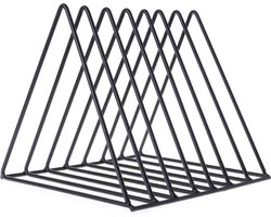 QUVIO Tijdschriftenrek - Post- en boekenrek staal driehoek - Post, tijdschriften, boeken opbergen - Post organizer - Zwart