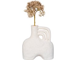 QUVIO Vaas – Bloemenvaas keramiek – Beige vaas – Vaas voor droogbloemen – Decoratieve vaas – Vaas decoratief – Keramieken vaas met organische vaas – Beige