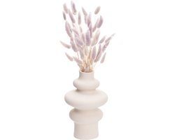 QUVIO Vaas - Keramiek vaas - Vazen - Droogbloemenvaas - Droogbloemen vaas - Bloemenvaas - Vaasje - Pampas - Japandi stijl - Keramiek - Beige