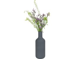 QUVIO Vaas - Mat - Antraciet - Vazen - Aardewerk - Bloemenvaas - Voor binnen - Voor droogbloemen - Woonaccessoires - Decoratieve accessoires - 7 x 7 x 20 cm