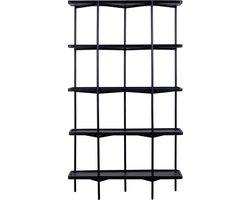 QUVIO Wandkast Luce - FSC® mangohout - 180 cm - Zwart