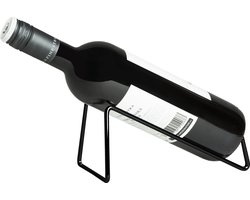 QUVIO Wijnrek - Wijnrek metaal - Wijnrek staand - Wijnrek liggend - Wijnrekken - 1 Fles - RVS - Zwart