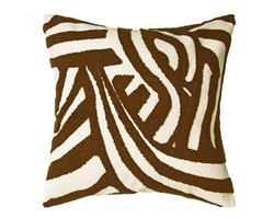 QUVIO Zebra Kussenhoes – Sierkussenhoes – Kussenhoezen - Kussenhoes zebra - Abstract patroon - 45x45 cm - Bruin - Wit