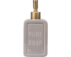 QUVIO Zeepdispenser / Zeeppomp / Zeeppompje / Zeepdispenser / Zeepdispensers / Zeep / Handzeep / Zeephouder - 470 ml - Grijs met goud