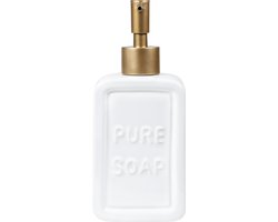 QUVIO Zeepdispenser / Zeeppomp / Zeeppompje / Zeepdispenser / Zeepdispensers / Zeep / Handzeep / Zeephouder - 470 ml - Wit met goud