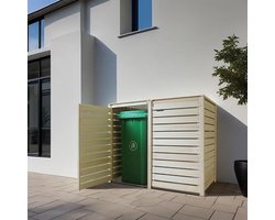 Quvo® Kliko Ombouw – Containerberging – Enkele Containerkast inclusief Achterwand – Containerombouw - Container Ombouw – Hout – Voor 2x 240 Liter Containers - 140cm x 81cm x 116cm