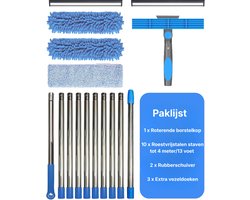 Quvo® Ramenwasser Telescopisch - Ramenwasser - Ruitenreiniger - Blauw - 46cm x 16cm x 10cm