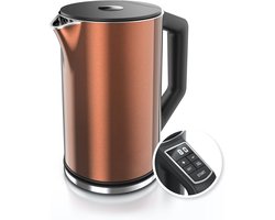 Quvo® Waterkoker met Temperatuurregeling - Waterkoker - Bruin - ‎16cm x 22cm x 25cm; 1.4 kg