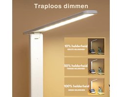 Quvo®Bureaulamp led dimbaar daglicht - Tafellamp Nagelstyliste Met 3 Kleuren en 10 felheid instellingen - Nagel salon - Tafellamp - Daglichtlamp - Lichttherapielamp - Manicure – Salon - Beauty – Make Up – Hobby lamp- Wit - ‎26x 9x 28cm; 290 g