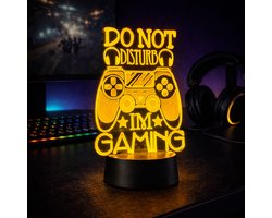 Qware - 3D LED Lamp - Do Not Disturb I'm Gaming - 16 kleuren & effecten - Acryl lamp - Touch control - Afstandsbediening
