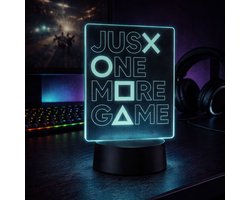 Qware - 3D LED Lamp - Just One More Game - 16 kleuren & effecten - Acryl lamp - Touch control - Afstandsbediening