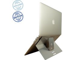 R-Go Riser Attachable - Laptopstandaard - Zelfklevend- Ergonomisch - Verstelbaar - Aluminium - Zilver
