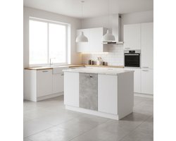 R-Line Luxe Keukenkast – Modulair Keukenmeubel – Onderkast & Wandkast – 6 Designs – Antraciet/Wit – Moderne Keuken Kast met Werkblad – Opbergkast Met Verstelbare Planken – 86x60x81,6 cm