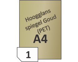 R0559.1123.B Rayfilm Glanzend Goud zelfklevende Polypropylene(PE) 50µ 210x297 mm - 1 per blad - 50 etiketten per doos van 50 vel