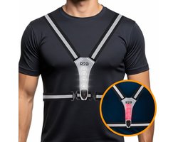 R2B Hardloopvest met Verlichting Voor- en Achterkant - USB-C Oplaadbaar - Wandel & Hardloop Verlichting - Reflecterend Running Vest - Loopvest Dames & Heren - Grijs