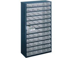 Raaco Ladekast met 48 lades - Metalen Assortimentskast - Opbergsysteem voor o.a. schroeven en bouten - Kan aan de muur bevestigd worden - 306x150x552 mm