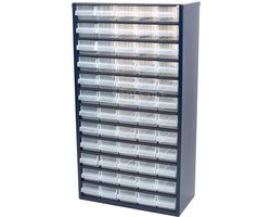Raaco Metalen ladekast - 60 lades - Incl. 10 tussenschotten - 150 x 306 x 552 mm - 137386