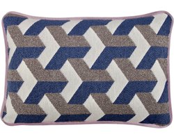 Raaf sierkussen-hoes Block blauw 35x50 cm