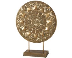 Raam decoratie - Huis decoratie - Aziatisch-Oosterse interieurstijl - Ø 49cm - Breed 12 cm - Metaal - Goud