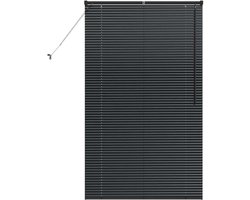 Raamblind met gordijnen - Venetiaanse jaloezieën Luxaflex - Lichtcontrole en privacy - Matte afwerking - 100 x 175 cm - Zwart
