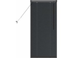 Raamblind met gordijnen - Venetiaanse jaloezieën Luxaflex - Privacy en lichtcontrole - Matte afwerking - 60 x 130 cm - Zwart