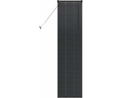 Raamblind met gordijnen - Venetiaanse jaloezieën Luxaflex - Privacy en lichtcontrole - Matte aluminium afwerking - 45 x 175 cm