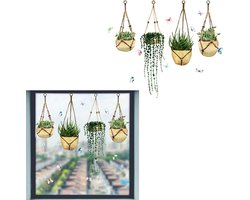 Raamfolie - Statische raamstickers - Statische glasfolie - Decoratiefolie - Hangende Groene Plant Vlinder -Decoratie Statische Sticker -glas stickers - Decoratie Statische Sticker -raam film - Raamstickers - venster sticker - ondoorzichtige raamfolie