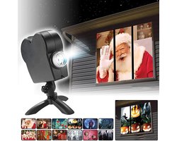 Raamprojector voor Halloween en Kerstmis - 12 Ingebouwde Films - LED-projector voor Binnen en Buiten - IP44