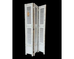 Raamscherm hout 118 cm landelijke shutter als raam scherm Ibiza White