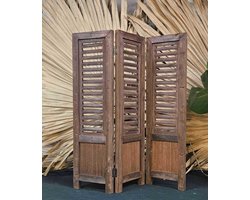 Raamscherm hout 70 cm landelijke shutter bruin als raam scherm | Inspiring Minds