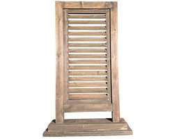 Raamscherm hout 71 cm – Houten shutter single bruin | Raamluik vensterbank Brussels Brown landelijk