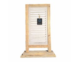 Raamscherm hout 71 cm – Houten shutter single naturel | Raamluik vensterbank landelijk old dutch