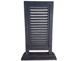 Raamscherm hout 71 cm – Houten shutter single zwart | Raamluik vensterbank Black Berlin industrieel
