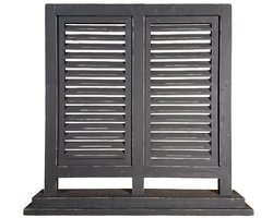Raamscherm hout 74 cm – Houten shutter dubbel zwart | Raamluik vensterbank Black Berlin industrieel