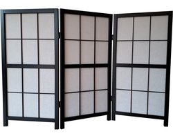 Raamscherm Japans Kamerscherm laag 90cm Zwart