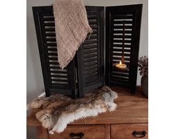 Raamshutter – Kamerscherm - 3 Luik - Hout - 50cm - Zwart