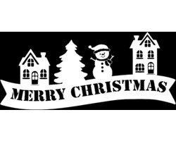 Raamsticker set herbruikbaar huisjes merry christmas | Rosami
