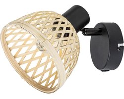 Rabalux - Wandlamp | Rotan lamp,ind.spot.E14 1xMAX15W - Zwart