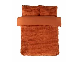 Rabbit Faux Fur dekbedovertrek - Oranje - tweepersoons - 200 x 200 cm + 50 x 75 cm