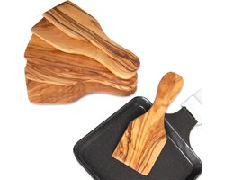 Racletteschraper van olijfhout - set van 6