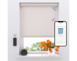 Radeco® Elektrisch rolgordijn Lichtdoorlatend - Easy Linnen - 160 x 190 cm - CMD-02-P
