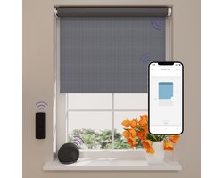Radeco® Elektrisch Rolgordijn Verduisterend - Easy Blended - Steel Grey - 100 x 190 cm - Motionblinds CMD-03