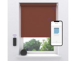 Radeco® Elektrisch Rolgordijn Verduisterend - Easy Velvet - dim-out - Terracotta - 210 x 190 cm - Motionblinds CMD-02-P