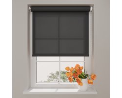 Radeco® Rolgordijn lichtdoorlatend - Easy Base - Antraciet - 150 x 190 cm – Meerdere maten verkrijgbaar - 60 t/m 150 cm breed – Meekleurende achterzijde - Zonwering