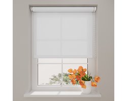 Radeco® Rolgordijn lichtdoorlatend - Easy Base - Wit - 100 x 190 cm – Meerdere maten verkrijgbaar - 60 t/m 150 cm breed – Meekleurende achterzijde - Zonwering